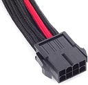 Cable extensor enfundado 30cm EPS 8pines a EPS/ATX 4+4pines, Negro Rojo Silverstone