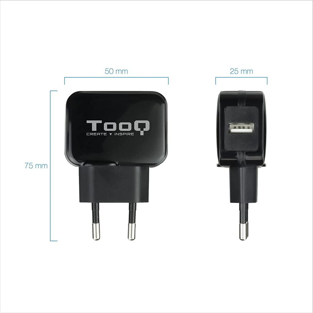 Cargador usb 1xusb 5v 2.4a Tooq