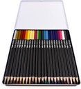 Lapices colores triangulares 24uds caja metálica Kidea
