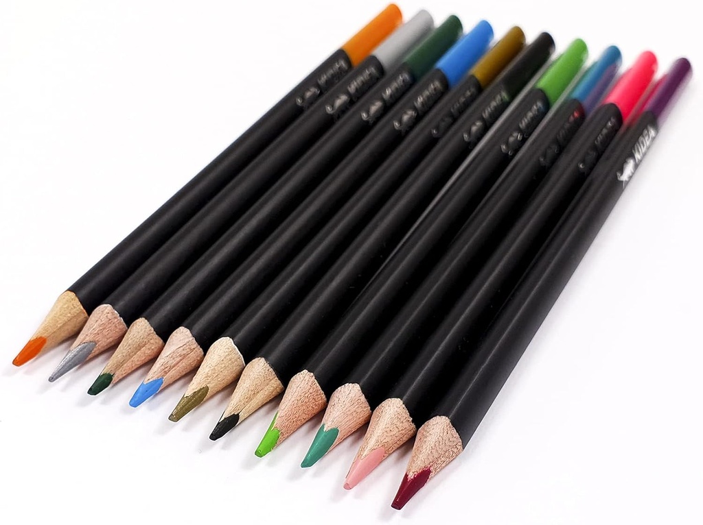 Lapices colores triangulares 24uds caja metálica Kidea