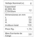 Bateria plomo 6v 12ah DSK