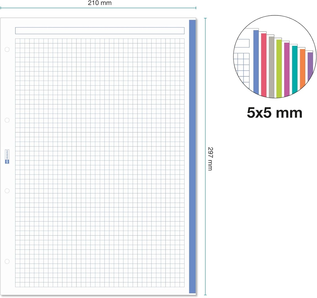 Recambio 5x5 A4 70g 200h 8 Bandas 4T C/M Miquelrius