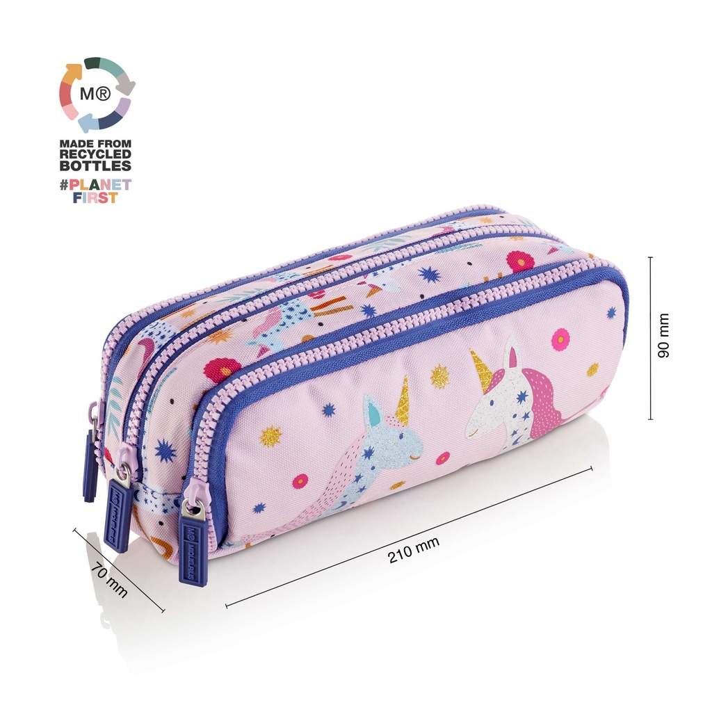 Estuche portatodo Triple Organiz Reciclado Unicorn Miquelrius