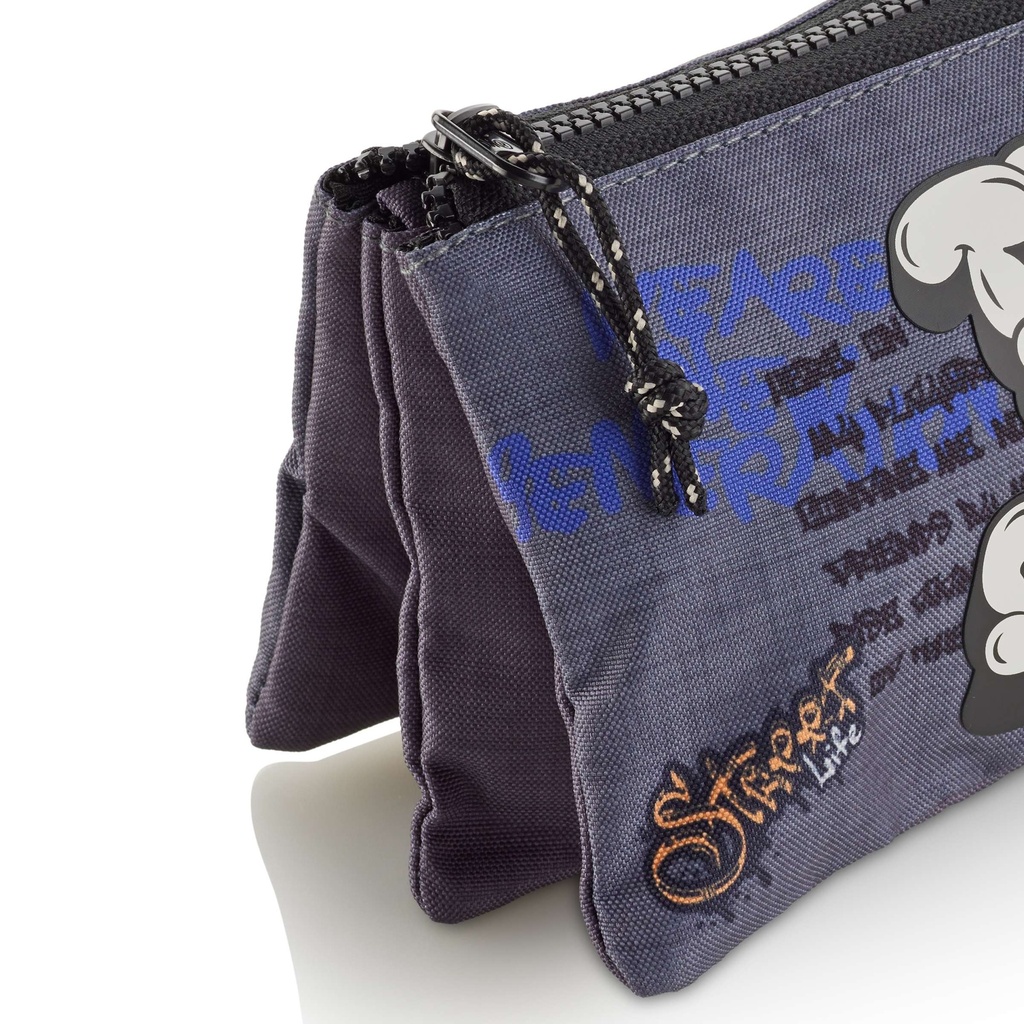 Estuche portatodo Triple reciclado Graffiti Miquelrius