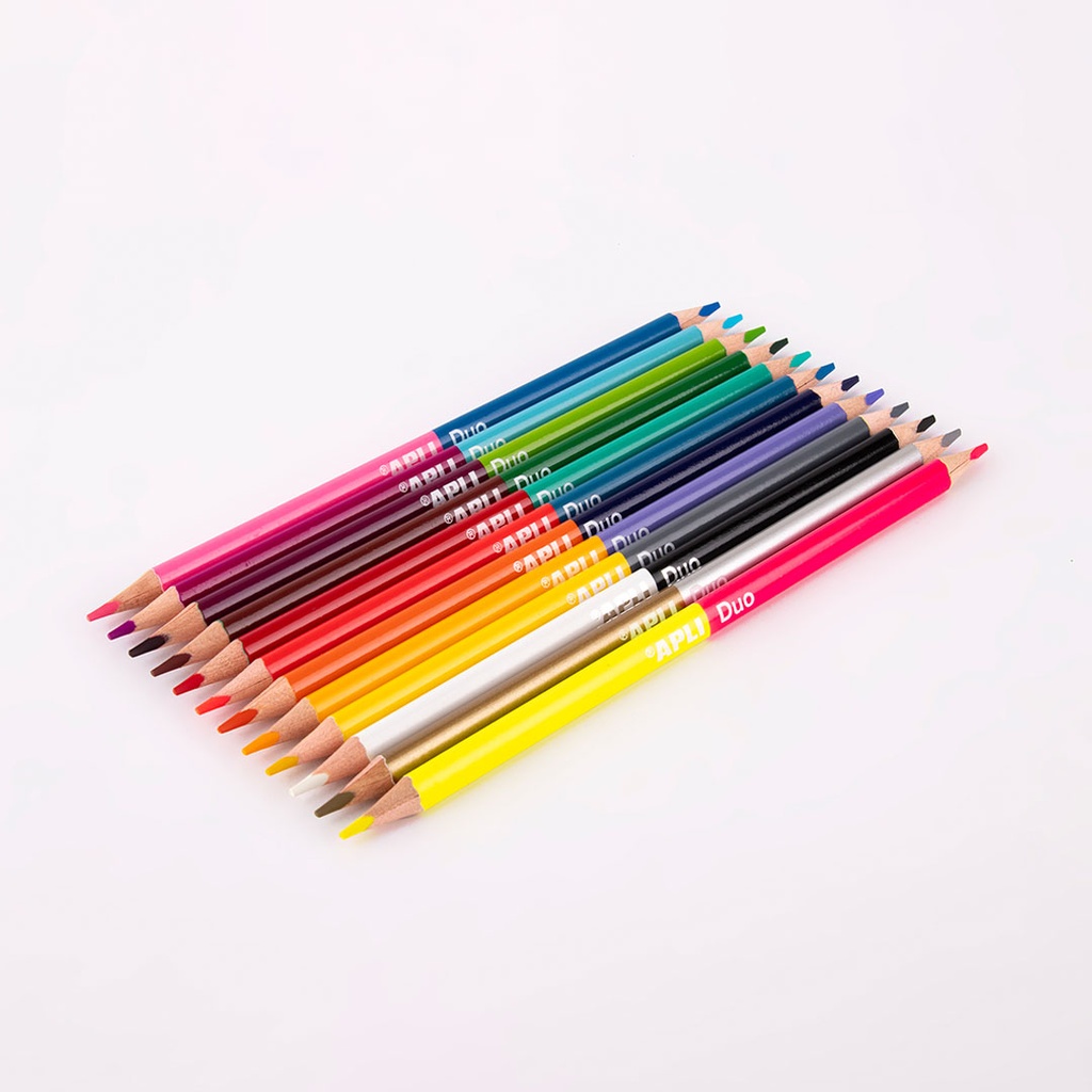 Lápices de colores de doble punta (bicolor) Apli