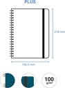 Agenda 2026 día por página, Similar A5+ (160.5 x 218 mm), Planificación diaria, Tapa texturizada, Papel 100 g/m², Cierre elástico, Espiral metálico dividido, Español-EN-PT, Marino Miquelrius