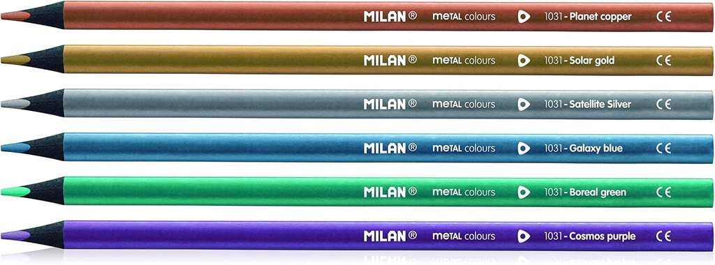 Lapices colores 6uds surtidos metálicos Sice 1918 Milan