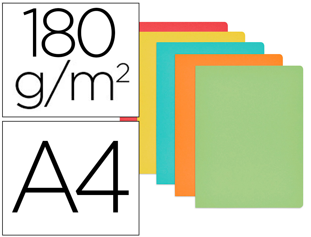Subcarpeta A4 180g 50uds colores surtidos pastel Gio