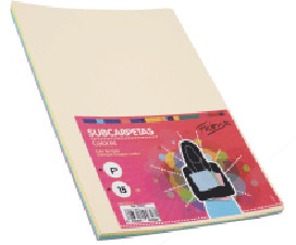 Subcarpetas Fº 180g 15uds colores suaves surtidos Fabrisa