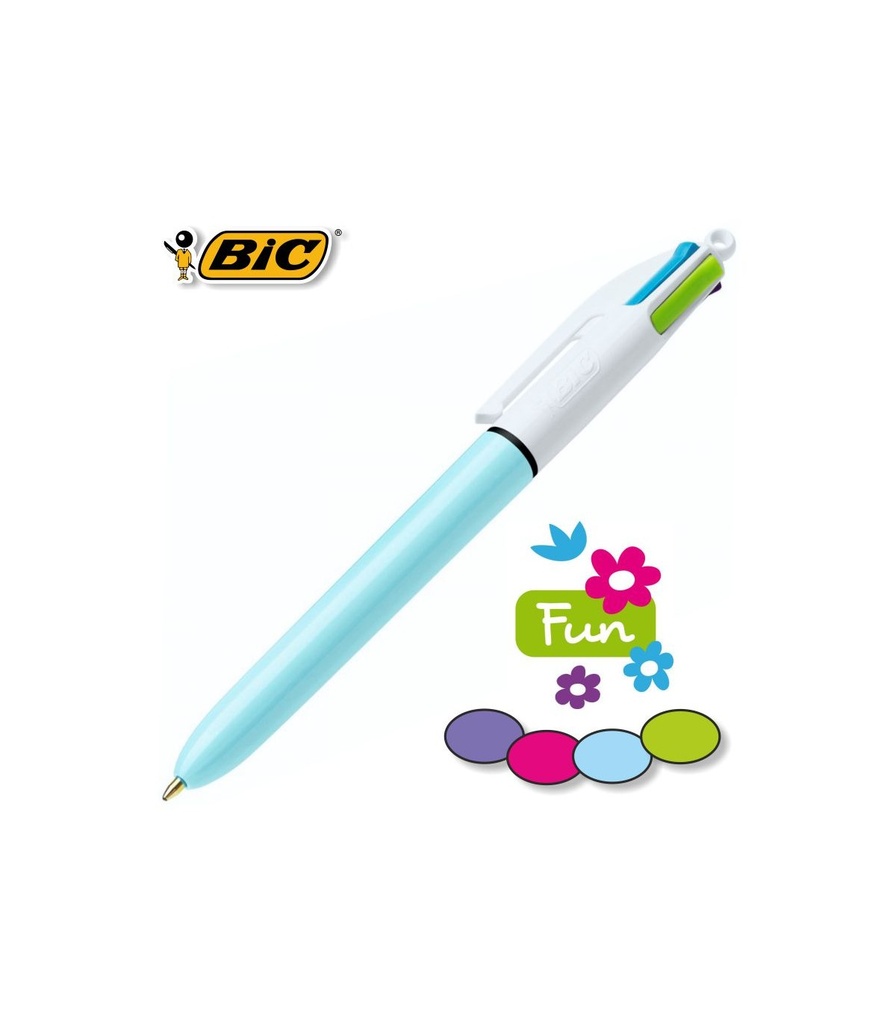 Boligrafo Bic cuatro colores Fun pastel