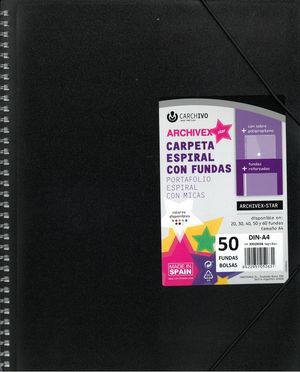 Carpeta espiral 50 fundas A4 Archivex Star