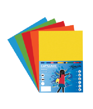 Cartulina A4 180g 50h colores fuertes Fabrisa
