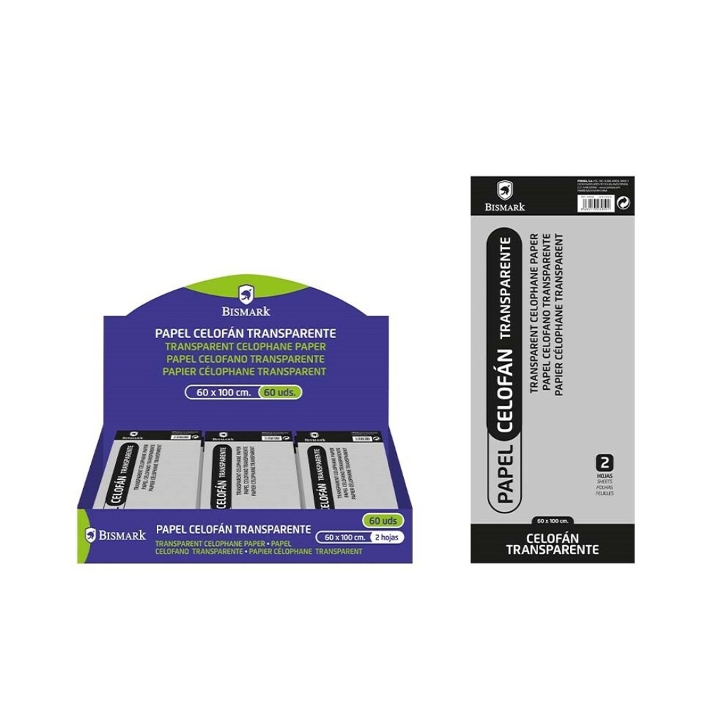 Papel celofan 60x100cm 2h Pampy colores surtidos Bismark (copia)