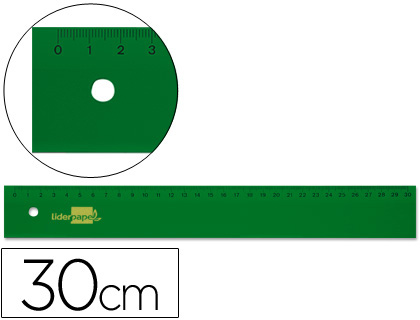 Regla 30cm acrilico verde Liderpapel