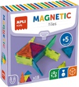 Juego educativo de construcción con piezas magnéticas transparentes, imanes con formas geométricas para crear figuras 3D Apli +5