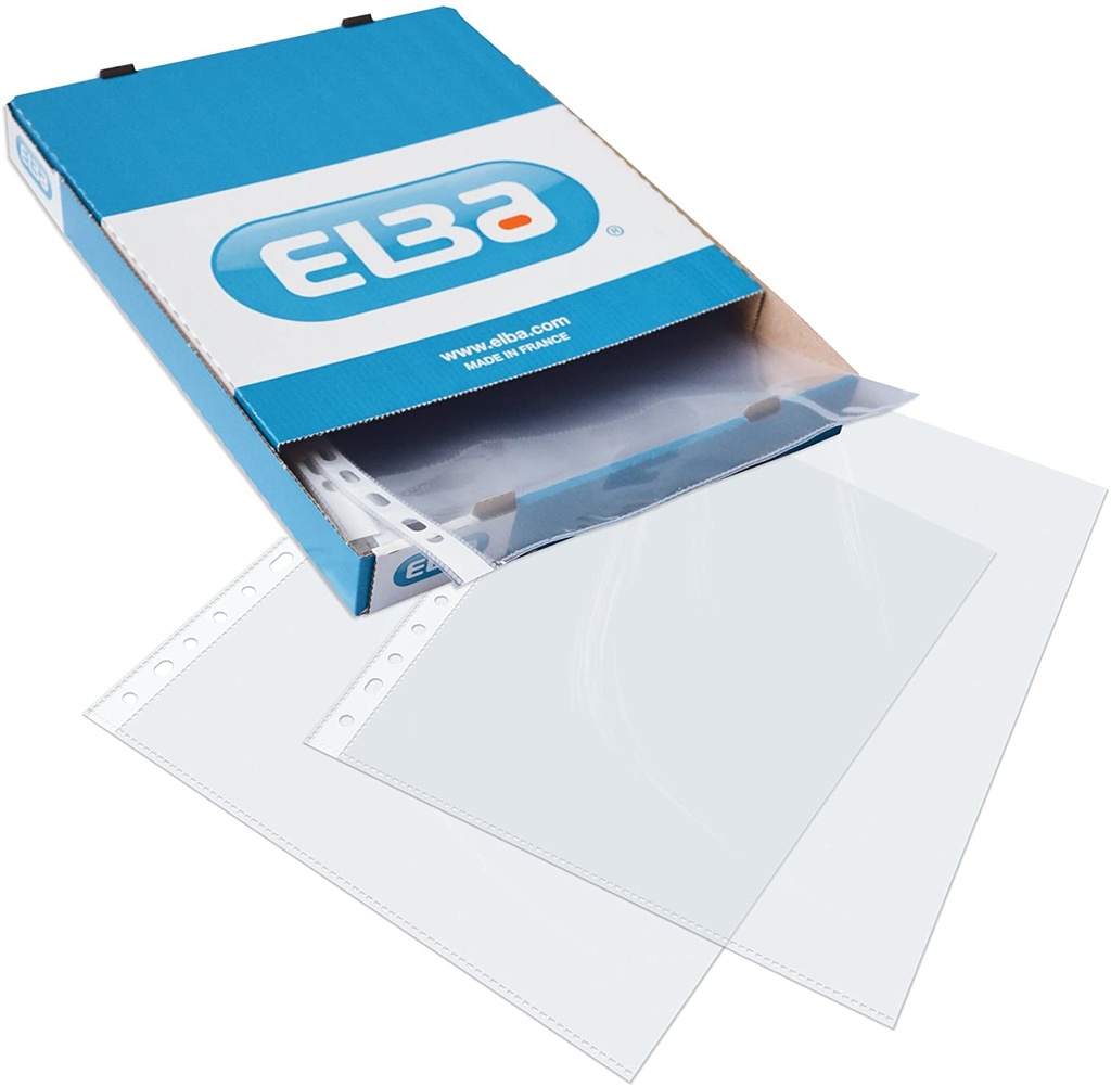 Funda multitaladro A4 pp cristal 70 micras Elba