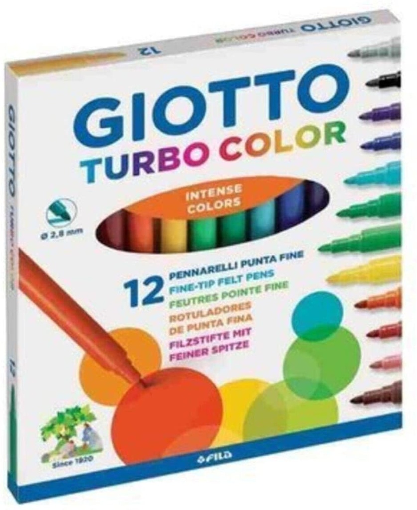Rotuladores 12uds turbo color Giotto