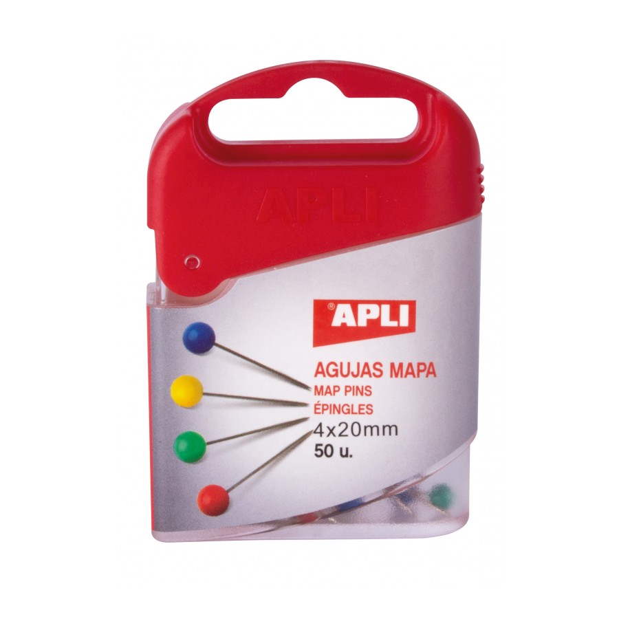 Agujas mapa colores surtidos 4x20mm 50u apli