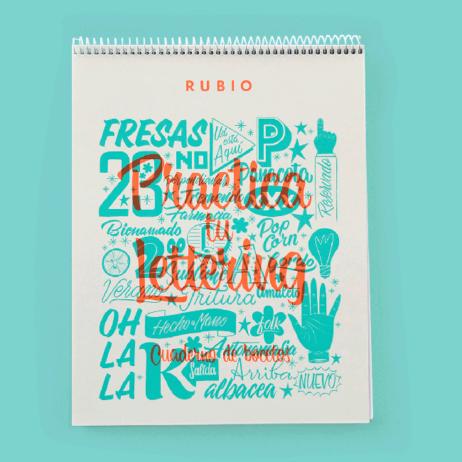 Cuaderno bocetos practica lettering rubio