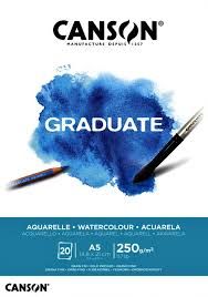 Bloc acuarela A5 250gr 20h graduate canson