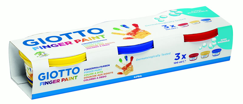 Pintura dedos 100ml 3uds colores surtidos Giotto
