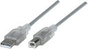 [333405] Cable USB 2.0 AM/BM 1,8m. Manhattan plata