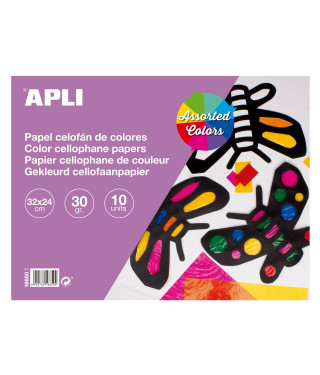 Bloc manualidades celofan 320x240mm 10h colores surtidos Apli