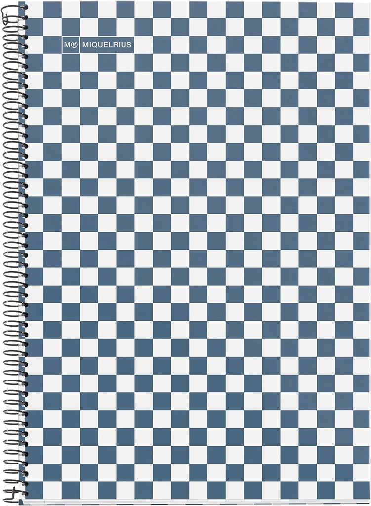 Cuaderno espiral 4X4 Fº 90g 80h T/D C/M Damero Miquelrius
