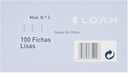 [F-2L] Fichas lisas Nº 2 7,5X12,5 100uds