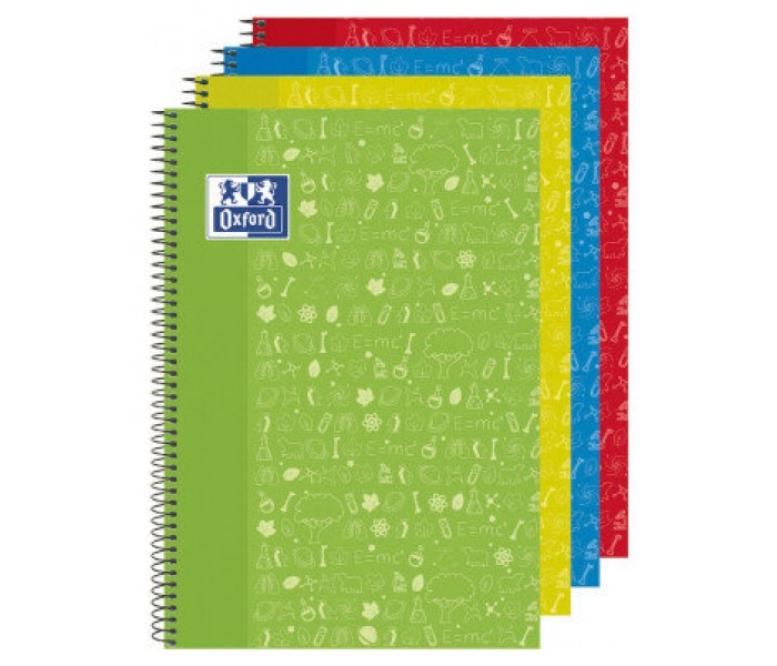 Cuaderno espiral 4X4 Fº 90g 80h Naturales T/D Write&Erase colores surtidos Oxford