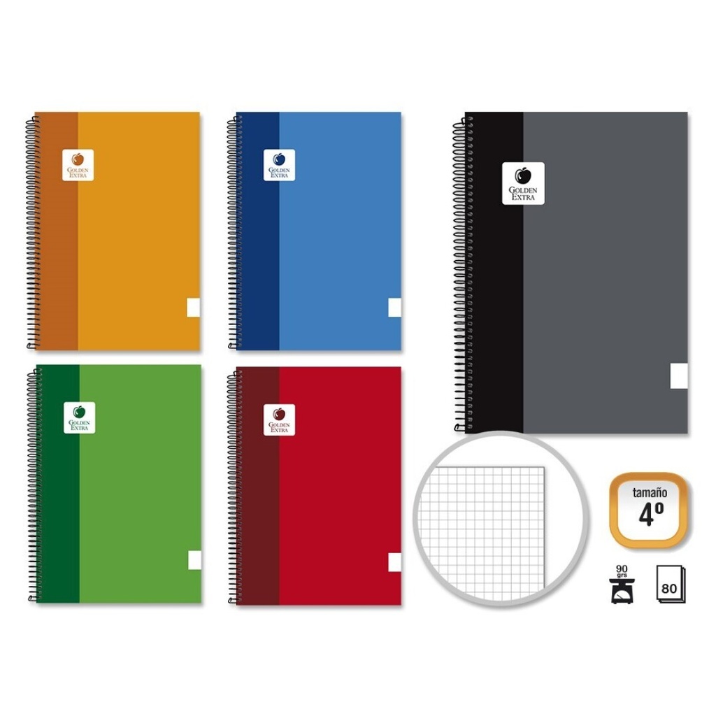 Cuaderno espiral 4x4 4º 90g 80h T/EX Golden