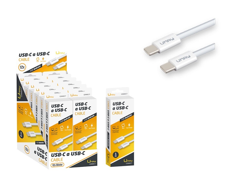 CABLE CARGADOR USB-C A USB-C UMAY