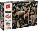 Puzzle 200 Piezas de los Animales de la Sabana en Riesgo de extincción, Multicolor +6a Apli