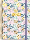 Agenda 2025, Agenda anual 155x213 mm, Agenda día página, Cubierta cartón forrado plastificado, Espiral, Cierre goma elástica, Papel 80 g/m², Español, Inglés y Portugués, Spring Miquelrius