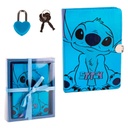 Diario Secreto - Tapa Dura - Con Stitch en el Frontal - Color Azul - Incluye Candado para Cerrarlo con Mayor Seguridad - Viene en Caja de Regalo - Producto Original Diseñado en España Cerdá