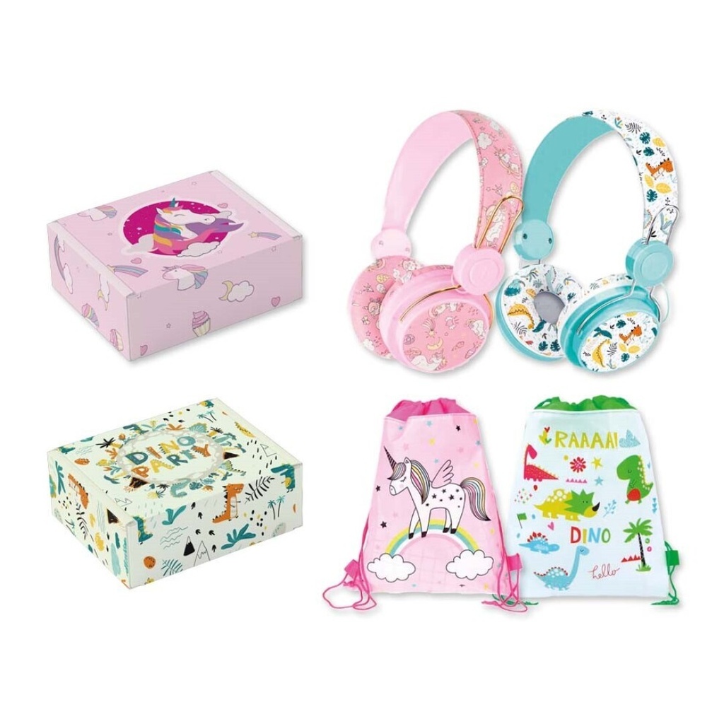 Auriculares infantiles con clable saco y caja de regalo