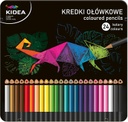 Lapices colores triangulares 24uds caja metálica Kidea