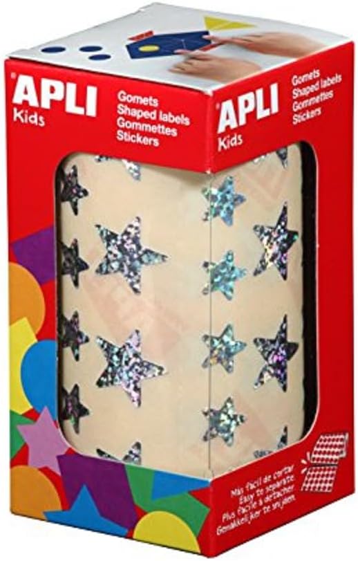 Gomets estrella color holográfico rollo