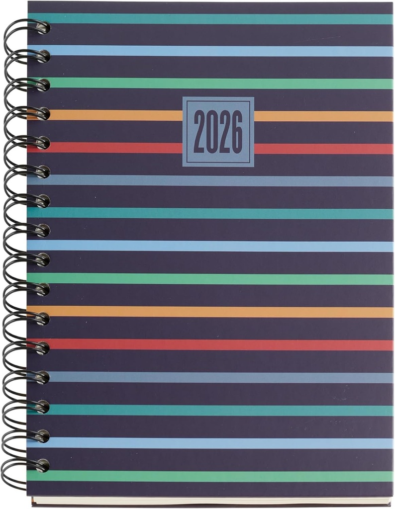 Agenda 16 Meses 25-26, Planificador Semanal: Septiembre 2025 a Diciembre 2026, Tamaño 155 x 213 mm, Semana Vista, Espiral Metálico, Cubierta de Cartón Forrado, Español-Inglés-Portugués