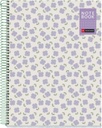 Cuaderno espiral 5X5 A4 90g 80h T/D C/M 4 1 banda 4 taladros microperforado Natura Violetas Miquelrius