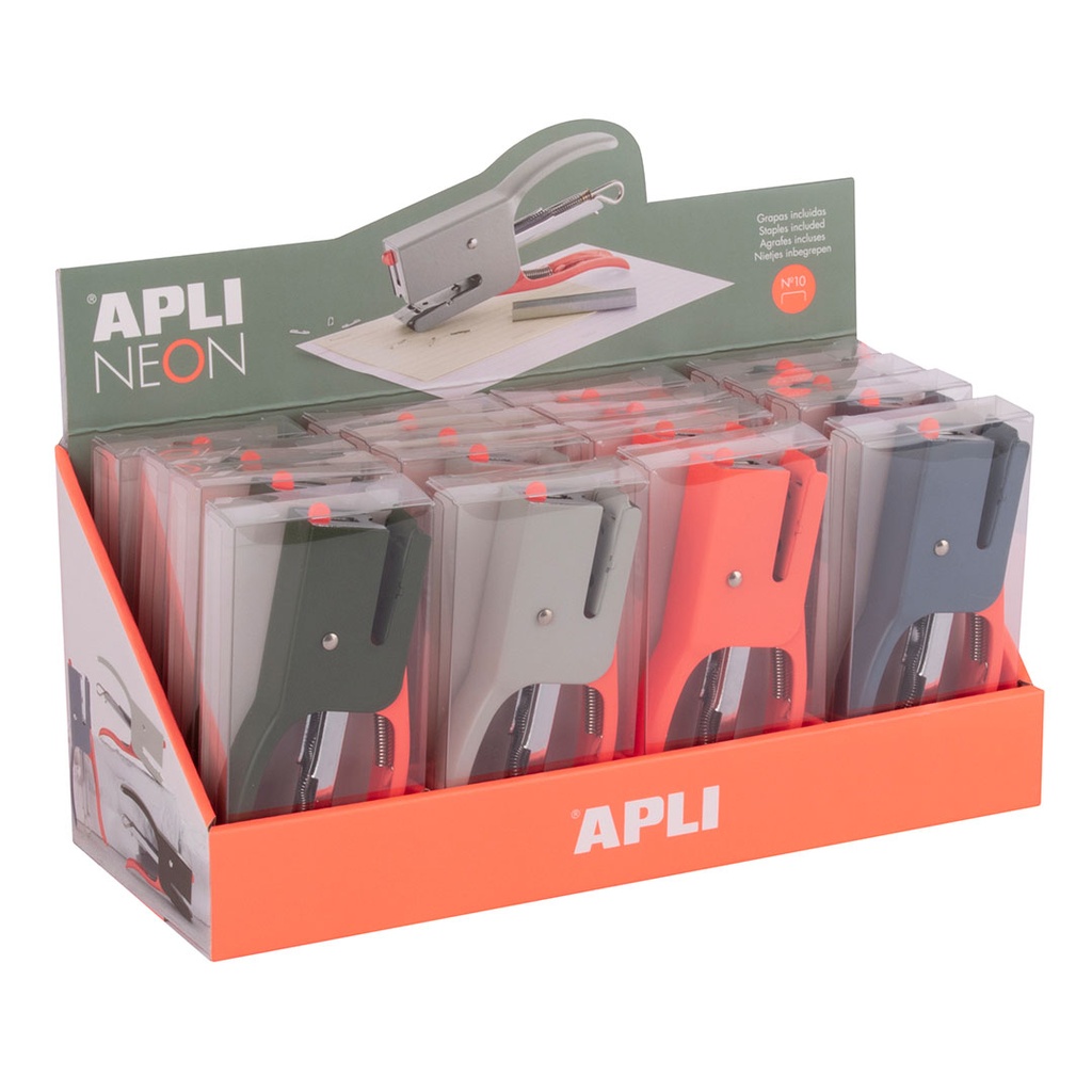 Grapadora Neon para 12hj grapa del 10 Apli