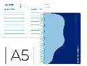 Agenda escolar 25-26 espiral Waves día página A5 bilingüe papel fsc 80gr 