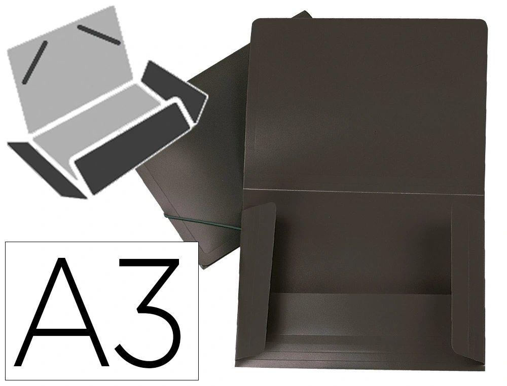 Carpeta gomas A3 solapas polipropileno translucida Liderpapel