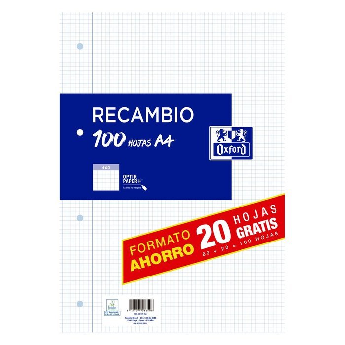 Recambio 4x4 A4 90g 80+20h 4T Oxford