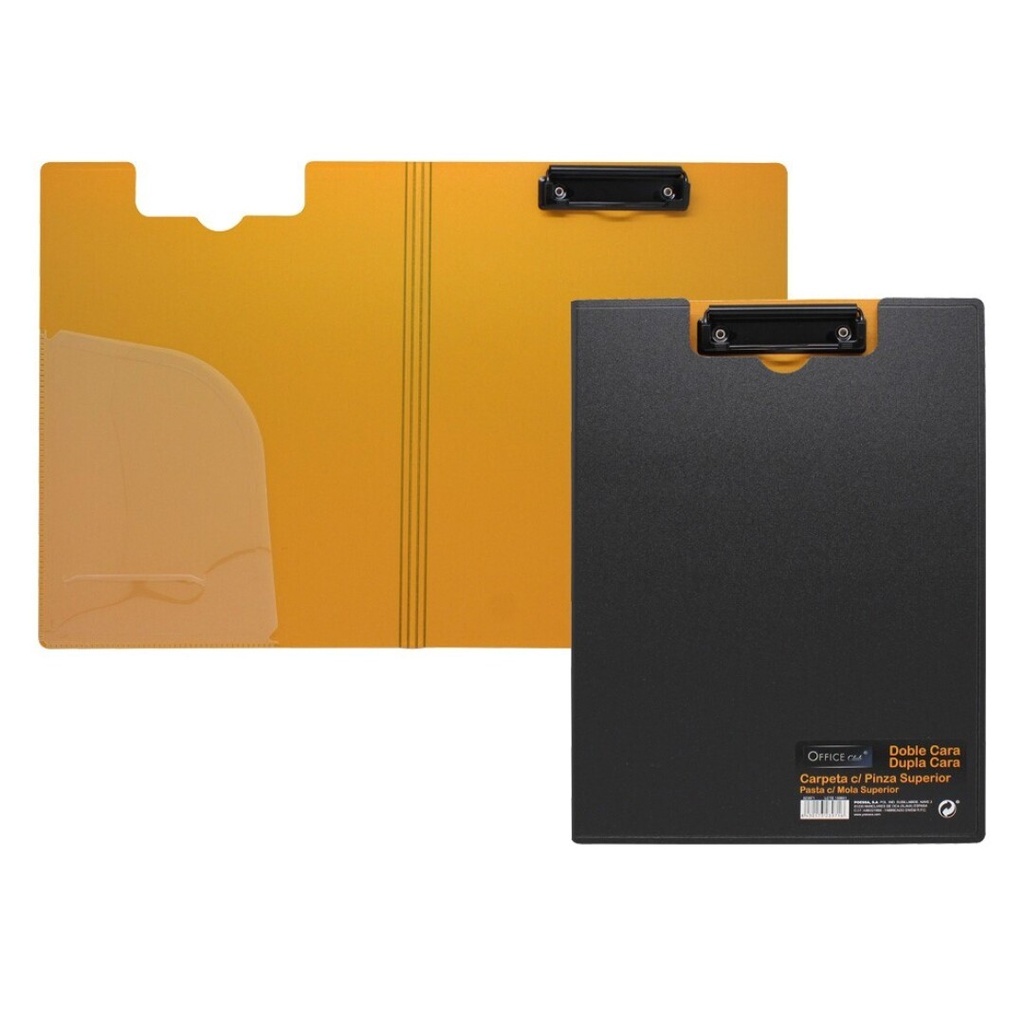 Portanotas con solapa Fº negro y naranja Office Club