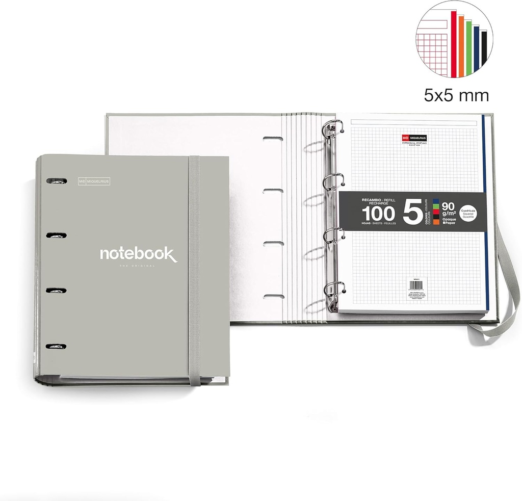 Carpeta con recambio a4 5x5 l35mm 4 anillas mr