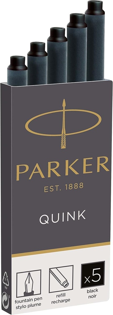 Recambio plumas estilográficas largo 5uds Parker