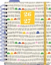 Agenda escolar 2026 2027 semana vista A5+, Cartón forrado y cierre de goma, Papel 100 g/m², Doble espiral, Separadores, bolsillo interior, regla marcapáginas y stickers, Sunny lines  Miquelrius