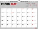 Calendario 18 meses 2026 2027 Basic, Calendario de pared A4 (29,6 cm × 21 cm), Con espacio para anotar, Espiral doble para colgar, Español Miquelrius