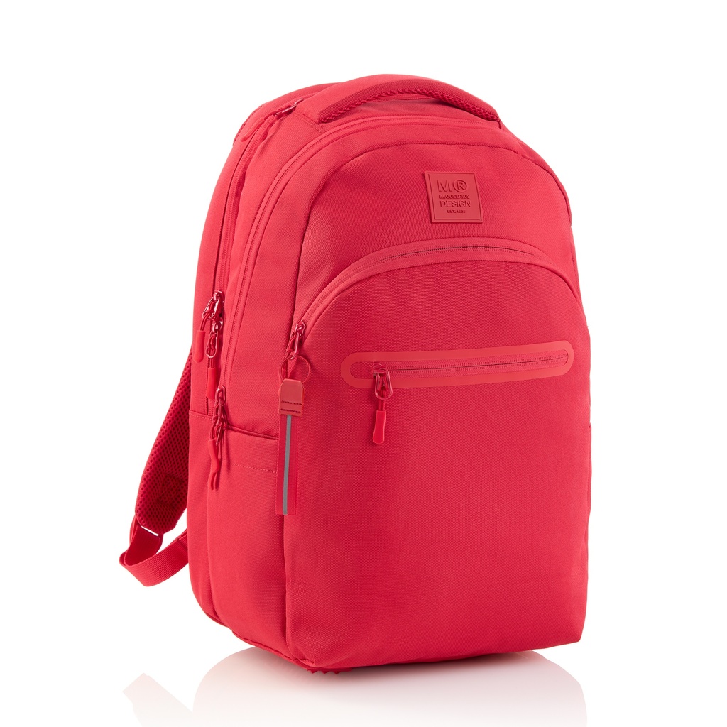 Mochila Triple Oslo Reciclada Raw Roja Miquelrius